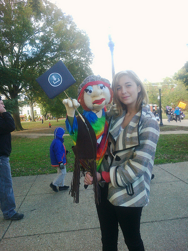 Megan and our Hippie Puppet
