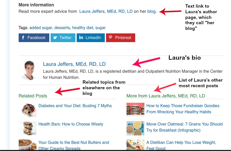 Cleveland Clinic Laura Jeffers bottom bio at Cleveland Clinic Health Essentials blog