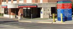 The emergency department entrance at Mayo Clin...