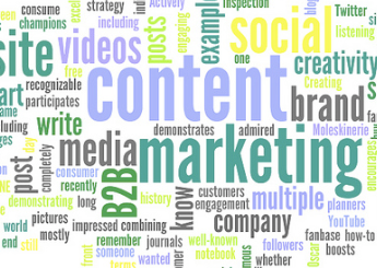 word cloud of content marketing words on Siren Interactive's blog SirenSong