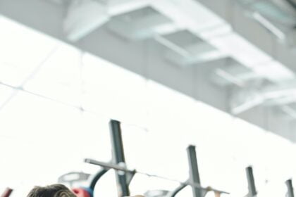 Man in black shorts doing planking