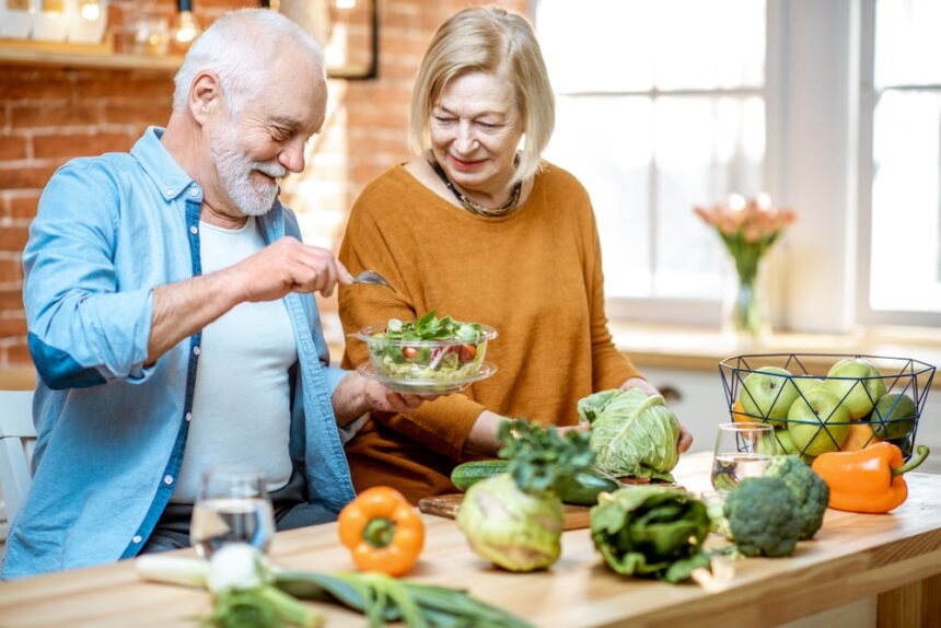 healthy old couple