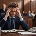 Person Stressed Out in Courtroom