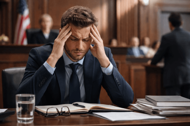 Person Stressed Out in Courtroom