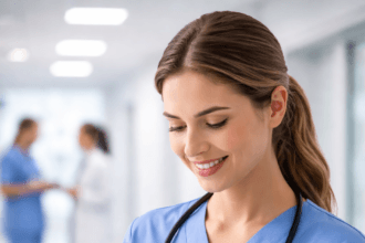 nurse checking her schedule