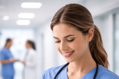 nurse checking her schedule