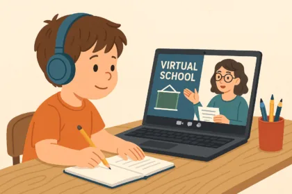 How Virtual Schools Deliver Therapy and Special-Education Support for Children With Disabilities -- AI-generated illustration