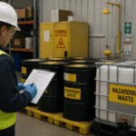 The Administrator's Guide to Auditing Regulated Waste Before an OSHA Inspection -- AI-generated illustration