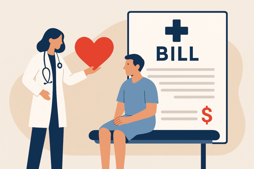 Charity Care Is Written Into Hospital Policy. It Rarely Makes It Onto the Bill. -- AI-generated illustration