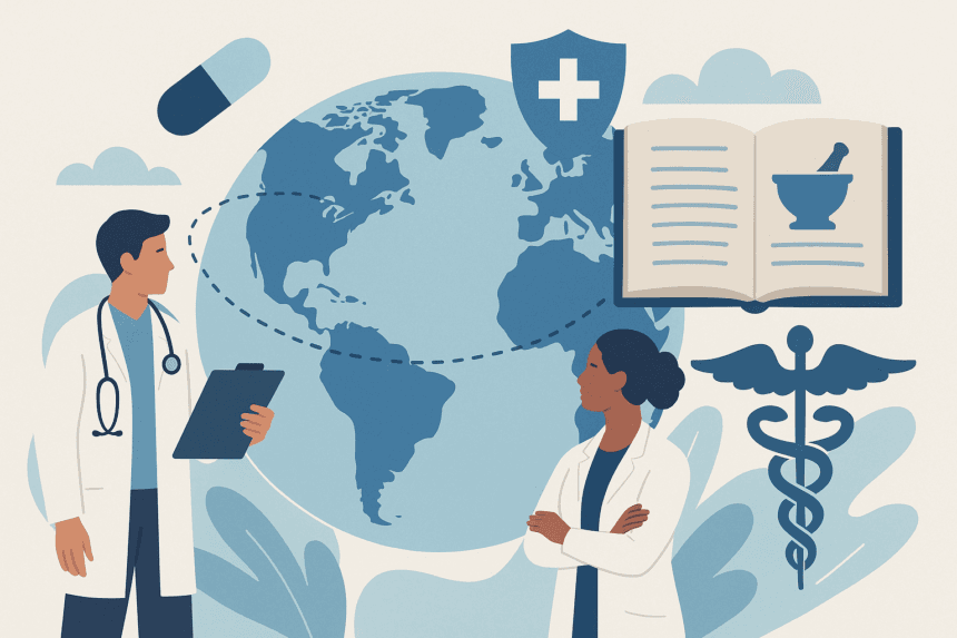 A Global Perspective on Medicine: Lessons Learned Across Borders -- AI-generated illustration