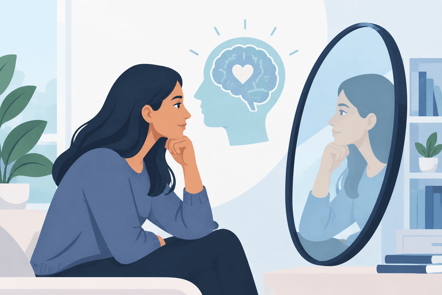 KMG Psychiatry Discusses the Role of Self-Awareness in Mental Health  -- AI-generated illustration