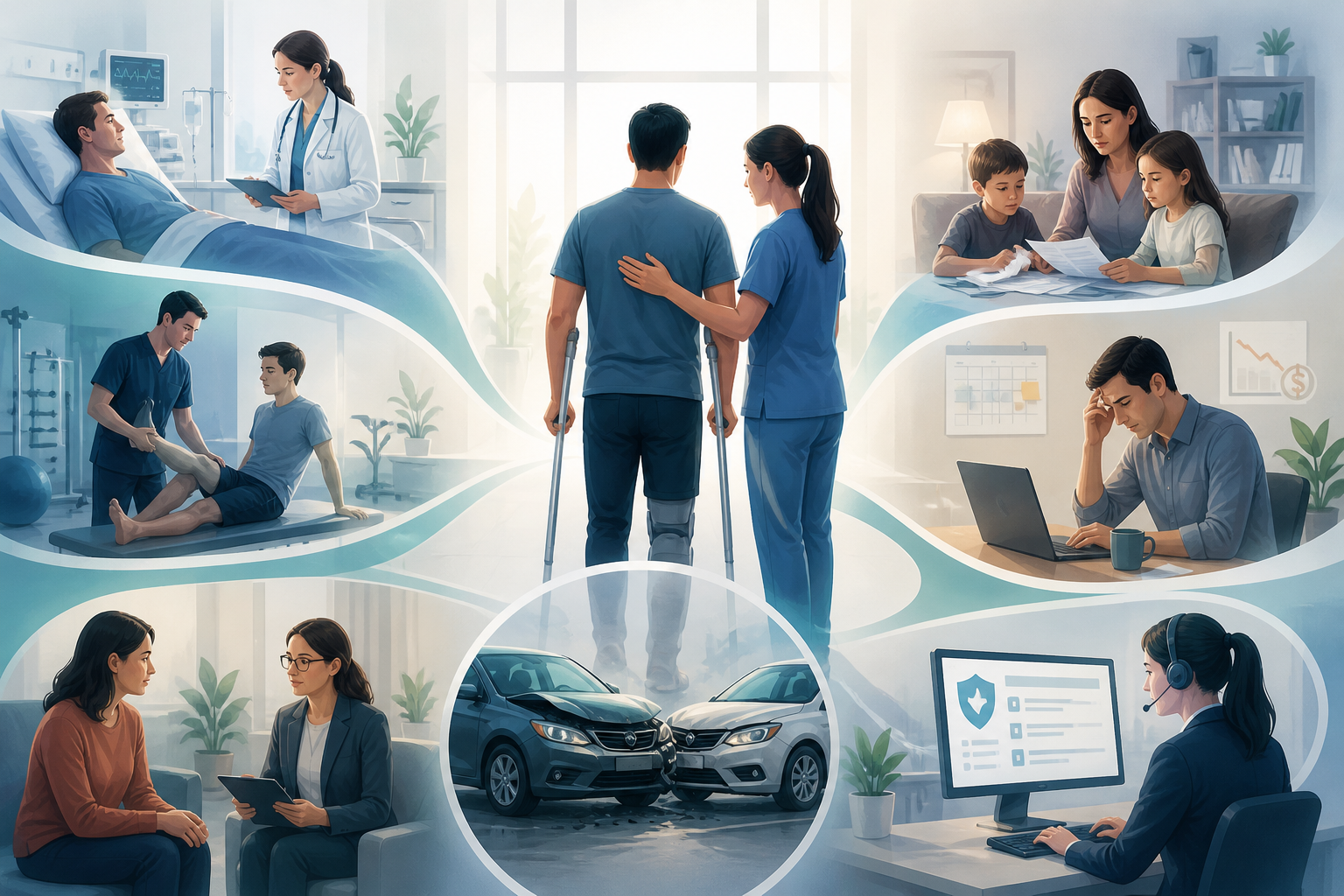 How Road Trauma Injuries Place Demands on Healthcare That Go Beyond the Examination Room  -- AI-generated illustration