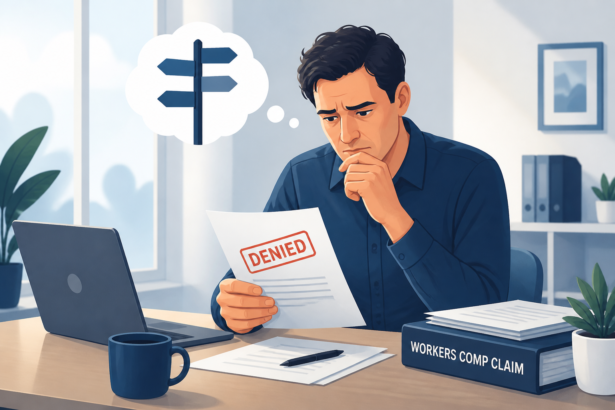 Workers Comp Claim Denied – Now What?  -- AI-generated illustration